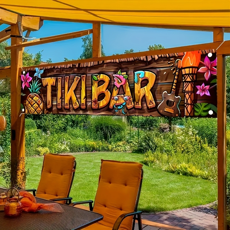 Yard Sign Blank - Tiki-Bar-Banner, tropisches hawaiianisches Strand-Thema, Party-Dekoration, Vinyl-Hintergrund
