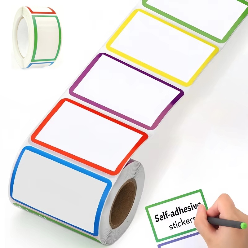 Water Bottle Blank - 1 Rolle bunte, leere, handgeschriebene Namensaufkleber,