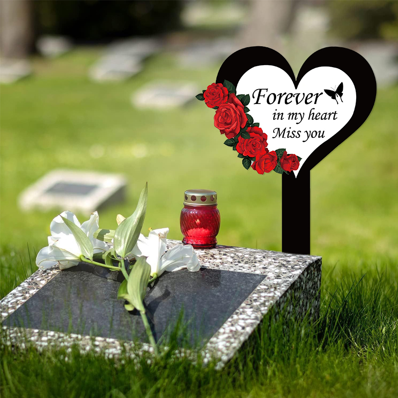 2024 Friedhof Memorial Herz Fo – Yard Sign Blank Bewertung und Preis